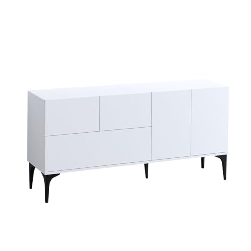 Buffet 5 Portes Blanc L150 cm - Glise von Calicosy