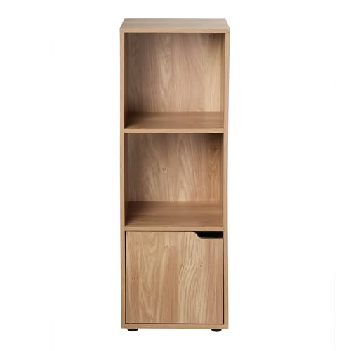Calicosy - Regal 3 Fächer Holzoptik - Modulares Design - 1 Tür - Schmales Bücherregal - Aufbewahrungsmöbel - Schlafzimmer, Wohnzimmer, Büro - Zeitgenössisches Design - B 30,7 x T 29 x H 90,8 cm Calicosy - Regal 3 Fächer Holzoptik - Modulares Design - 1 Tür - Schmales Bücherregal - Aufbewahrungsmöbel - Schlafzimmer, Wohnzimmer, Büro - Zeitgenössisches Design - B 30,7 x T 29 x H 90,8 cm von Calicosy