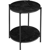 Calicosy - Beistelltisch mit Schwarzem Marmoreffekt - Dia. 40 cm von CALICOSY