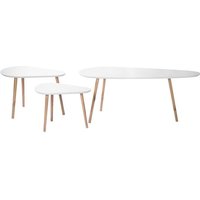 Calicosy - Beistelltischen in weiß und in Holzoptik - Set aus 3 Calicosy - Beistelltischen in weiß und in Holzoptik - Set aus 3 von CALICOSY