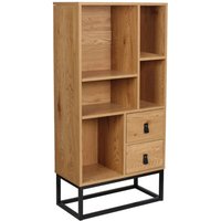 Calicosy - Bücherregal mit 2 Schubladen 5 Ablagen H120 cm - Holz von CALICOSY