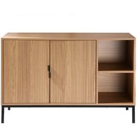 Calicosy - Buffet mit 2 Türen und 2 offenen Fächern in Holzrillenoptik L110 cm - tara von CALICOSY