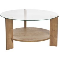 Couchtisch mit 2 Platten, davon eine aus gehärtetem Glas Ø75 cm - clara von CALICOSY