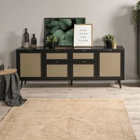 Schwarzes Sideboard Vienna51B mit Fronten in Korboptik von CALICOSY