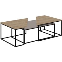 Calicosy - Set 3 Couchtische mit Metallfüßen - titan Calicosy - Set 3 Couchtische mit Metallfüßen - titan von CALICOSY