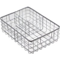 Grauer Drahtkorb mit 3 Metallfächern von CALICOSY