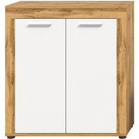 Highboard mit 2 Türen weiß und Wotan-Eiche B80 cm - AOSTA Highboard mit 2 Türen weiß und Wotan-Eiche B80 cm - AOSTA von CALICOSY