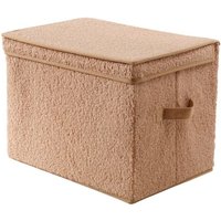 Hohe Aufbewahrungsbox mit Deckel aus Bouclé-Stoff in Beige - H30 cm Hohe Aufbewahrungsbox mit Deckel aus Bouclé-Stoff in Beige - H30 cm von CALICOSY