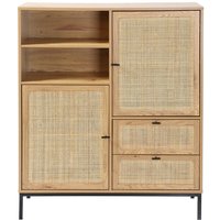 Calicosy - Hohe Buffetschrank mit Rattanfronten - L100 x H120 cm - jaya Calicosy - Hohe Buffetschrank mit Rattanfronten - L100 x H120 cm - jaya von CALICOSY