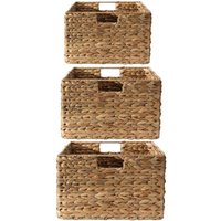 Körben aus Wasserhyazinthe mit Metallrahmen - Set aus 3 Körben aus Wasserhyazinthe mit Metallrahmen - Set aus 3 von CALICOSY