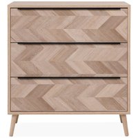 Kommode mit 3 Schubladen in Sonoma Eiche und Fischgrätmuster L80 cm - Torun Kommode mit 3 Schubladen in Sonoma Eiche und Fischgrätmuster L80 cm - Torun von CALICOSY
