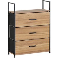 Calicosy - Regal mit 3 Schubladen Fronten Holzdekor - L60 cm - Holz von CALICOSY