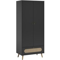 Schrank mit 2 Türen und 1 Schublade aus Rattan L85 x H195 cm - Canne Schrank mit 2 Türen und 1 Schublade aus Rattan L85 x H195 cm - Canne von CALICOSY