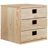 Calicosy - Schreibtischblock mit 3 Schubladen aus massiver Kiefer - L36,2 x H36,2 cm - Holz von CALICOSY