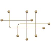 Wandgarderobe mit 9 Haken aus goldfarbenem Metall H64 cm – SAMARA von CALICOSY