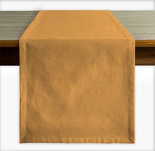 Calicot Aquifer 100 % Baumwolle Tischläufer vorgewaschen und vorgeschrumpft für die Küche | Startseite | Speisen | Partei | Dekoration | Hochzeit | Täglicher Gebrauch (WARM APRICOT, 36 X 183 cm) von CALICOT