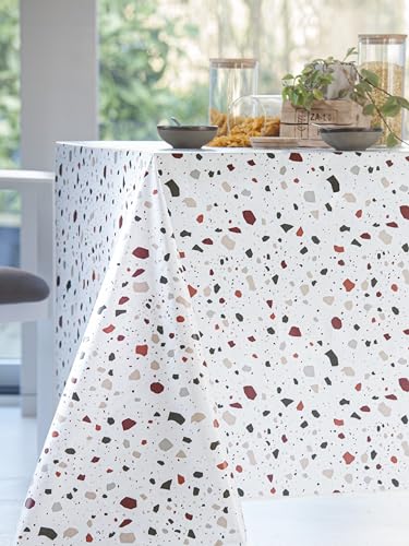 CALITEX Wachstuch Terrazzo Bordeaux Finish Schrägband Rund 140 cm CALITEX Wachstuch Terrazzo Bordeaux Finish Schrägband Rund 140 cm von CALITEX