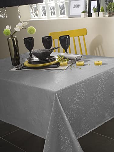 Calitex Electra Tischdecke aus Polyester, 140 x 250 cm, Grau von CALITEX