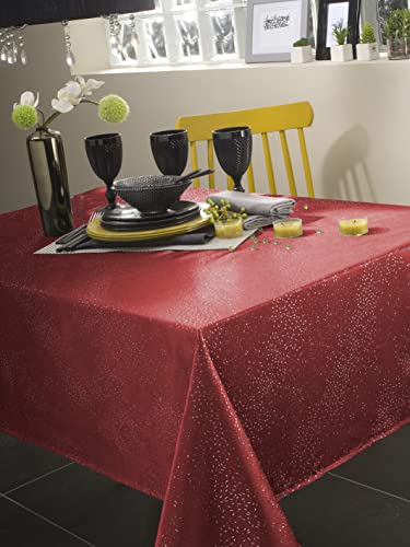 Calitex Electra Tischdecke aus Polyester, 140 x 250 cm, Rot von CALITEX