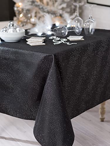 Calitex Electra Tischdecke aus Polyester, 140 x 250 cm, Schwarz von CALITEX