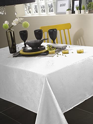 CALITEX Electra Tischdecke, Polyester, Weiß, 140 x 300 cm von CALITEX