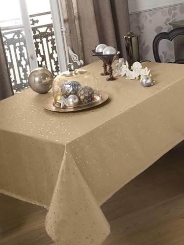 CALITEX Evita Tischdecke, Polyester, Champagner, rund, 180 cm von CALITEX