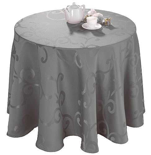 CALITEX Tischdecke, festlich, grau, oval, 170 x 240 cm von CALITEX