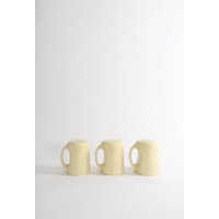 Vintage Fitz & Floyd Beige Keramik Salz - Und Pfefferstreuer | 3Er Set von CALIVINTAGEUSA