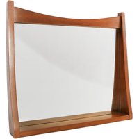 Vintage Mid Century Modern Tischplatten-Holzspiegel von CALIVINTAGEUSA