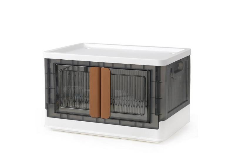 CALIYO Aufbewahrungsbox Stapelbare Aufbewahrungsbehälter und Doppeltüren mit Rollen (Stapelbar und beweglich), Sichtbare Türen und zwei Öffnungsmöglichkeiten von CALIYO