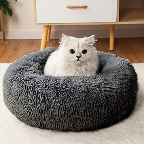 CALIYO Hundebett/Katzenbett Flauschig, Maschinenwaschbares Hundebett Kleine Hunde katzenkissen flauschig, Trocknergeeignetes Katzen Bett, Durchmesser 70 cm Hundebett Rund Katzenkörbchen von CALIYO