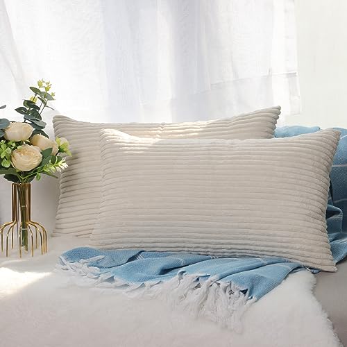 CALIYO Kissenhülle Kord Uni 2er Set, Kissenbezug 30x50 Kissenbezüge für Zierkissen Dekokissen Sofakissen Couchkissen in vielen Farben. von CALIYO