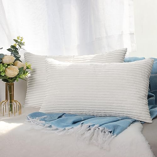 CALIYO Kissenhülle Kord Uni 2er Set, Kissenbezug 30x50 Kissenbezüge für Zierkissen Dekokissen Sofakissen Couchkissen in vielen Farben. von CALIYO