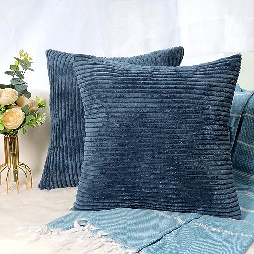 CALIYO Kissenhülle Kord Uni 2er Set, Kissenbezug 45x45 Kissenbezüge für Zierkissen Dekokissen Sofakissen Couchkissen in vielen Farben. von CALIYO