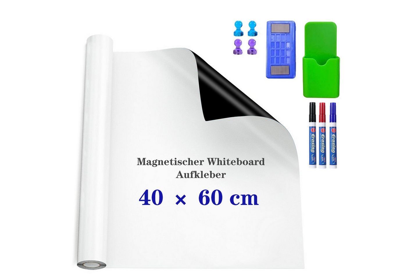 CALIYO Magnetfolie Magnetisches Whiteboard Folie,Magnetisch Selbstklebend Weißwandtafel, bnehmbare Magnetischer Whiteboard Anzug DIY Kühlschrank Folie von CALIYO