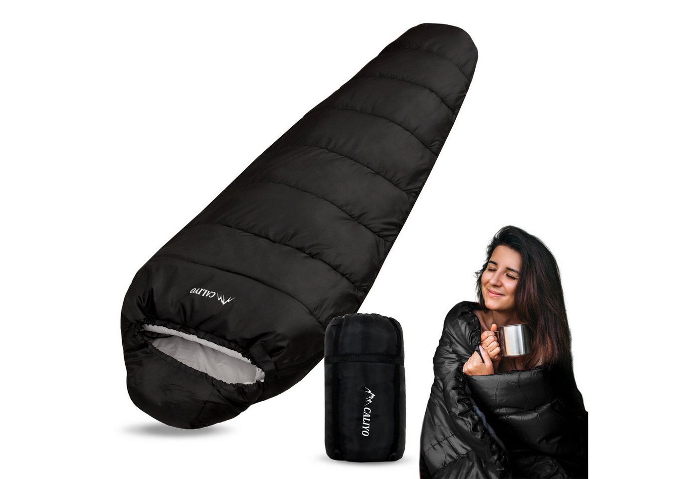 CALIYO Mumienschlafsack Mumienschlafsack – Schlafsack Winter und Sommer, -10°C bis 10°C, Wasserabweisend und Windschutz - Ultraleicht - Outdoor Campen von CALIYO