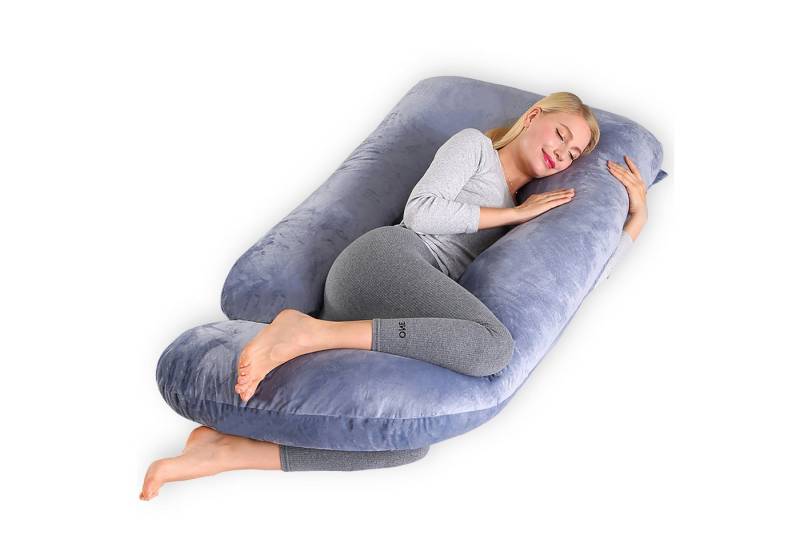CALIYO Seitenschläferkissen Stillkissen, J-förmiges Schwangerschaftskissen zum Schlafen, Seitenkissen, Seitenschläferkissen ergonomisch geformt von CALIYO