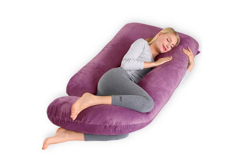 CALIYO Seitenschläferkissen Stillkissen, J-förmiges Schwangerschaftskissen zum Schlafen, Seitenkissen, Seitenschläferkissen ergonomisch geformt von CALIYO