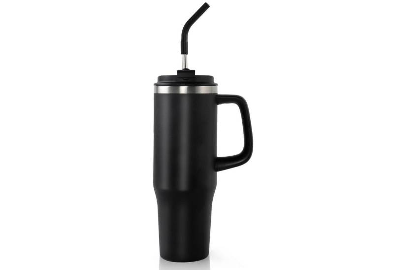 CALIYO Thermoflasche Thermobecher 1.2L Edelstahl BPA frei mit Strohhalm und Deckel, Langanhaltend kühl / warm spülmaschinenfest für Sport, Reisen von CALIYO