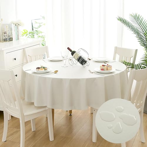 CALIYO Tischdecke, PVC Tischdecke Abwaschbar, Tischdecke Outdoor, Tischdecke Rund für Küche, Wohnzimmer, Esszimmer, Balkon und Garten, Tischdecke Rund 100cm/ 120cm/ 140cm. von CALIYO