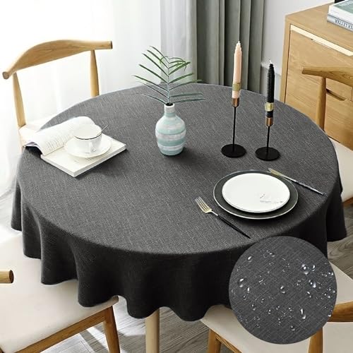 CALIYO Tischdecke Abwaschbar, PVC Tischdecken, Tischdecke Outdoor Rund für Küche, Wohnzimmer, Esszimmer, Balkon und Garten 100cm/ 120cm/ 140cm von CALIYO