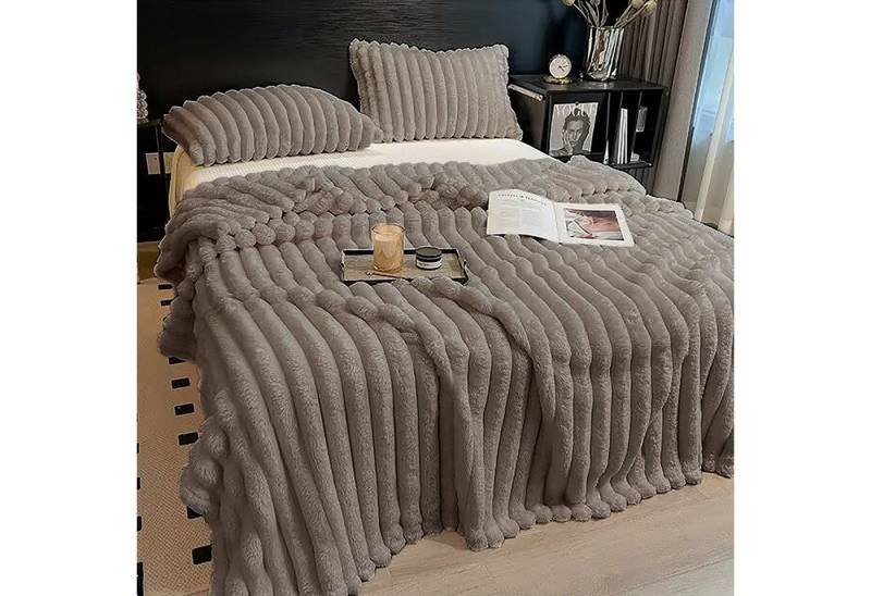 Wohndecke Kuscheldecke Milchsamt Blasen Decke Super Soft Wohndecke, CALIYO, Grobe Korddecke Für Bett Sofa Schlafzimmer Wohn Kuscheldecken von CALIYO