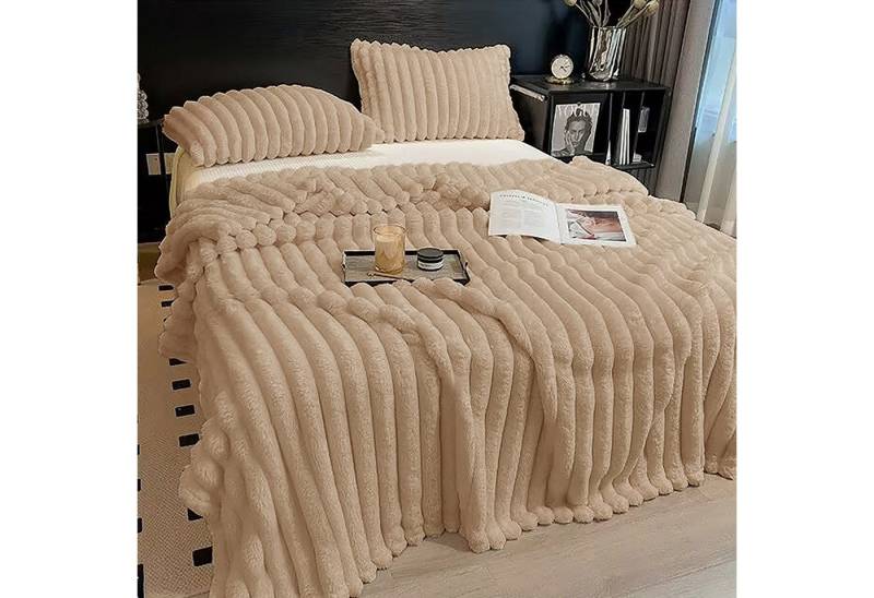 Wohndecke Kuscheldecke Milchsamt Blasen Decke Super Soft Wohndecke, CALIYO, Grobe Korddecke Für Bett Sofa Schlafzimmer Wohn Kuscheldecken von CALIYO