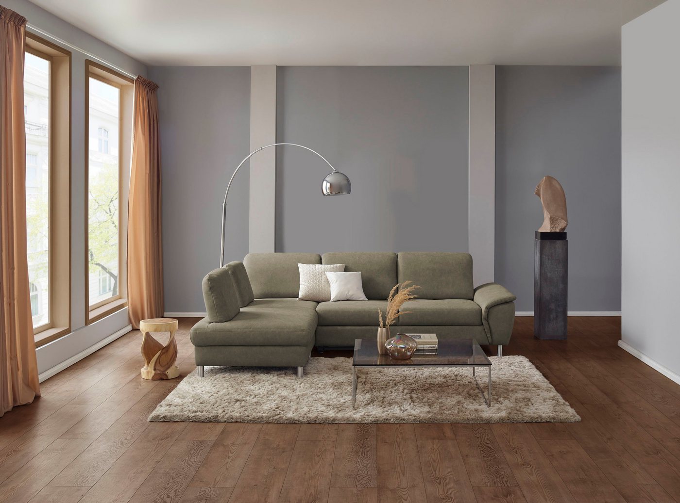 CALIZZA INTERIORS Ecksofa Jade, Kopfteilverstellung und Sitztiefenverstellung, wahlweise Bettfunktion von CALIZZA INTERIORS