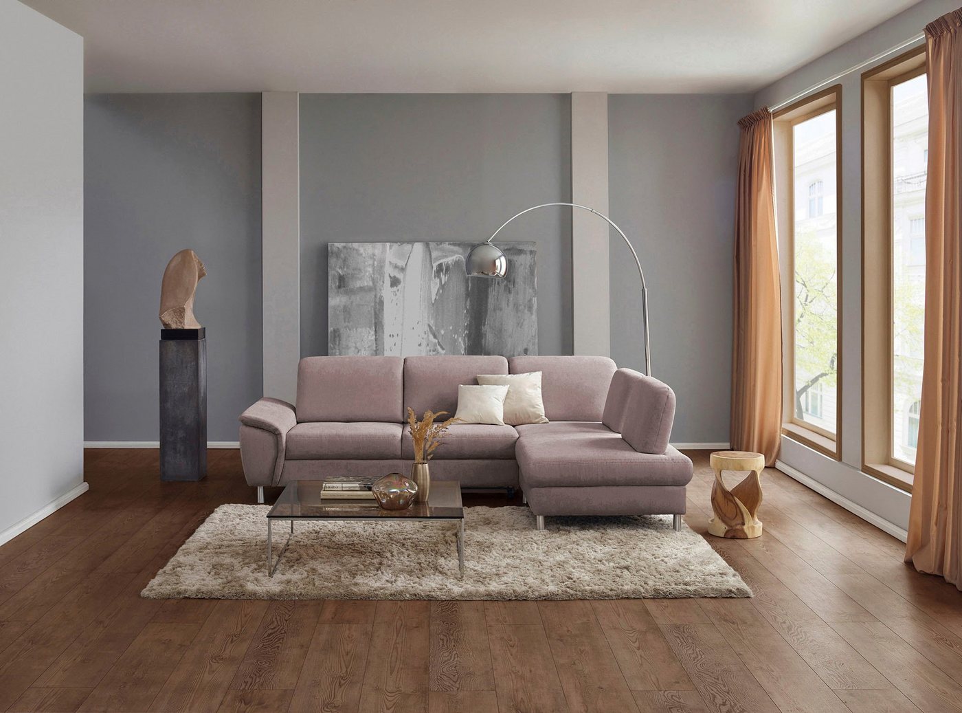 CALIZZA INTERIORS Ecksofa Jade L-Form, Kopfteilverstellung und Sitztiefenverstellung, wahlweise Bettfunktion von CALIZZA INTERIORS