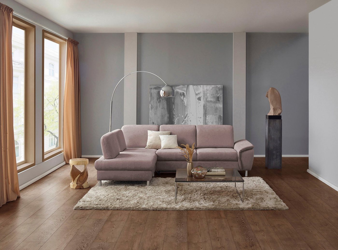 CALIZZA INTERIORS Ecksofa Jade L-Form, Kopfteilverstellung und Sitztiefenverstellung, wahlweise Bettfunktion von CALIZZA INTERIORS