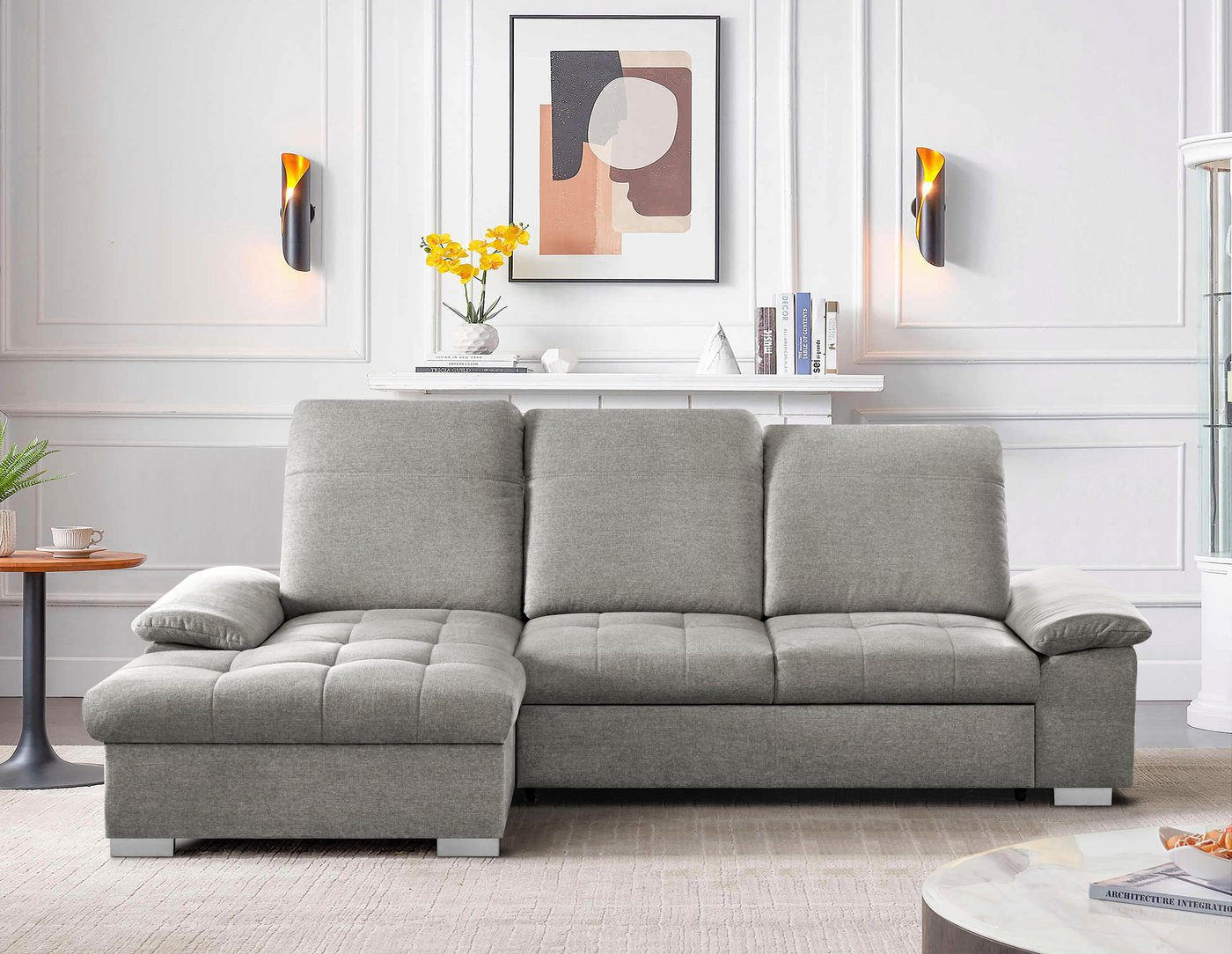 CALIZZA INTERIORS Ecksofa Moli 1 L-Form, mit Bettkasten, Kopfteilverstellung und Sitztiefenverstellung von CALIZZA INTERIORS