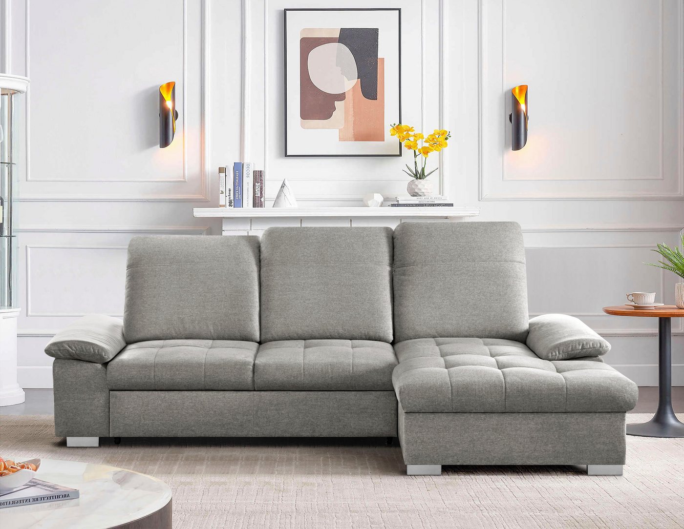 CALIZZA INTERIORS Ecksofa Moli 1, mit Bettkasten, Kopfteilverstellung und Sitztiefenverstellung von CALIZZA INTERIORS