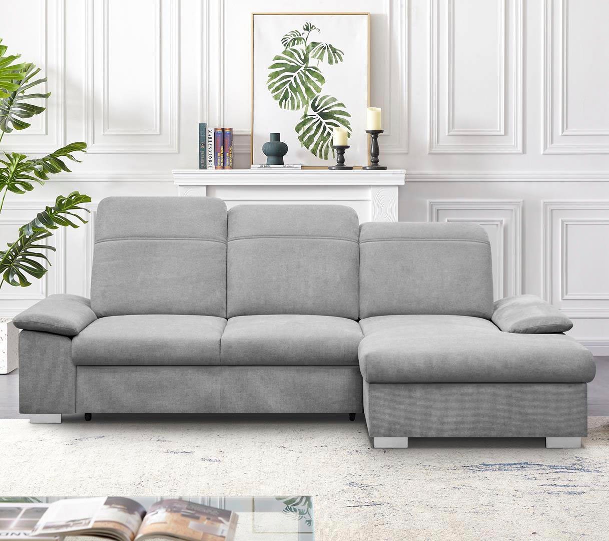 CALIZZA INTERIORS Ecksofa Moli 2 L-Form, Bettkasten, Schlaffunktion, Kopfteilverstellung, Sitztiefenverstellung von CALIZZA INTERIORS