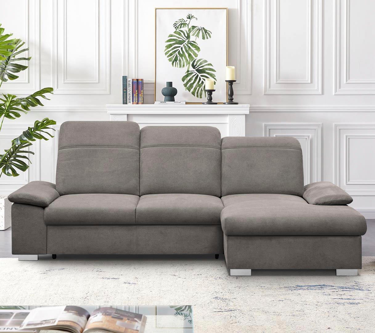 CALIZZA INTERIORS Ecksofa Moli 2 L-Form, Bettkasten, Schlaffunktion, Kopfteilverstellung, Sitztiefenverstellung von CALIZZA INTERIORS